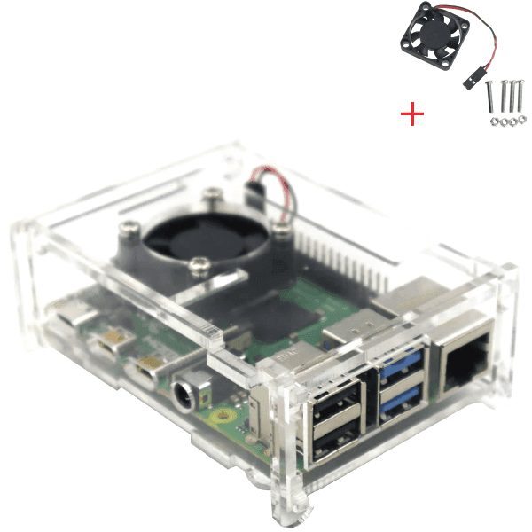 CASE DE ACRILICO RASPBERRY PI 4 MODELO B + VENTILADOR