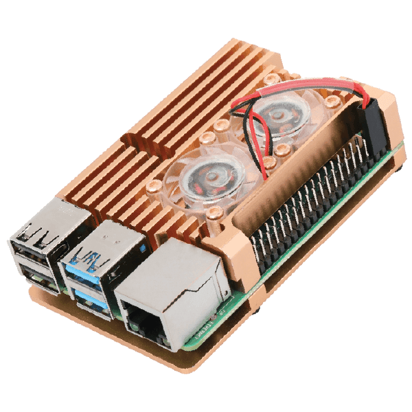 CASE DE ALUMINIO COLOR ORO RASPBERRY PI 4 MODELO B