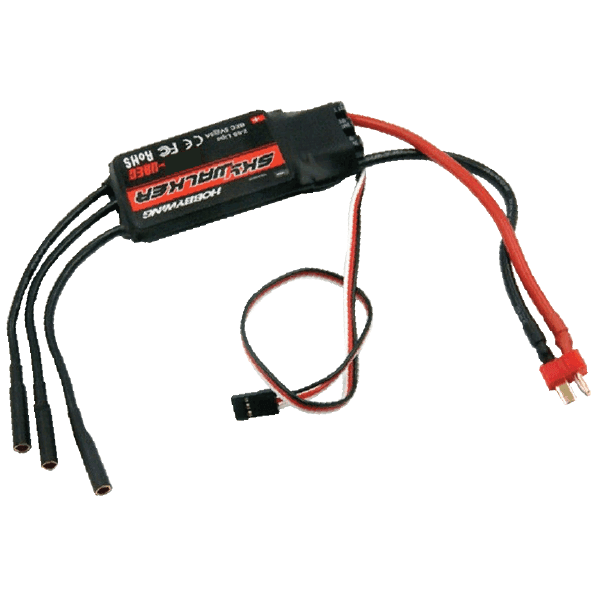 CONTROLADOR ESC 30A + PLUG BANANA + PLUG T SOLDADOS HOBBYWING