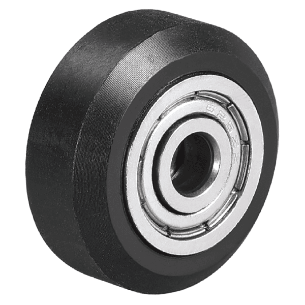 RUEDA PLASTICA REDONDA CON RODAMIENTO (EJE 5mm/EXT 24mm)