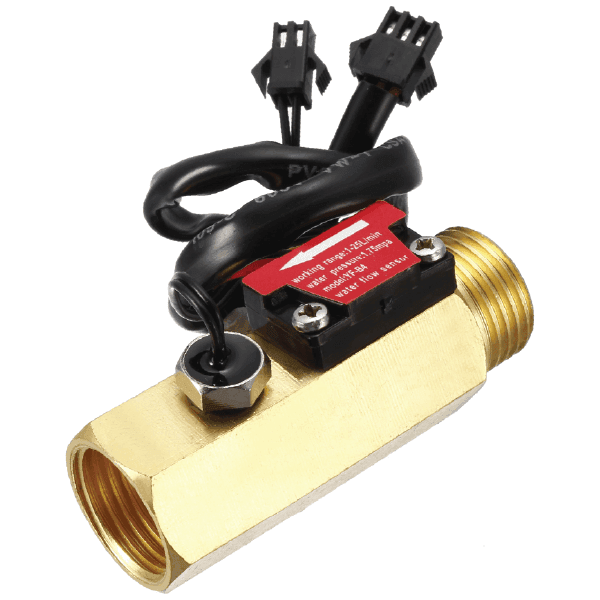 SENSOR DE CAUDAL + SENSOR DE TEMPERATURA YF-B4 1/2" 1-25l/min (DE LATON)