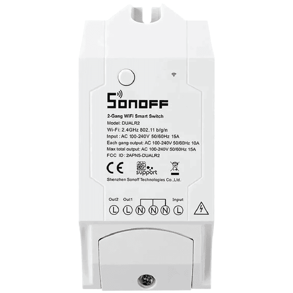 INTERRUPTOR/CONTROLADOR INTELIGENTE 2 CANALES WIFI SONOFF