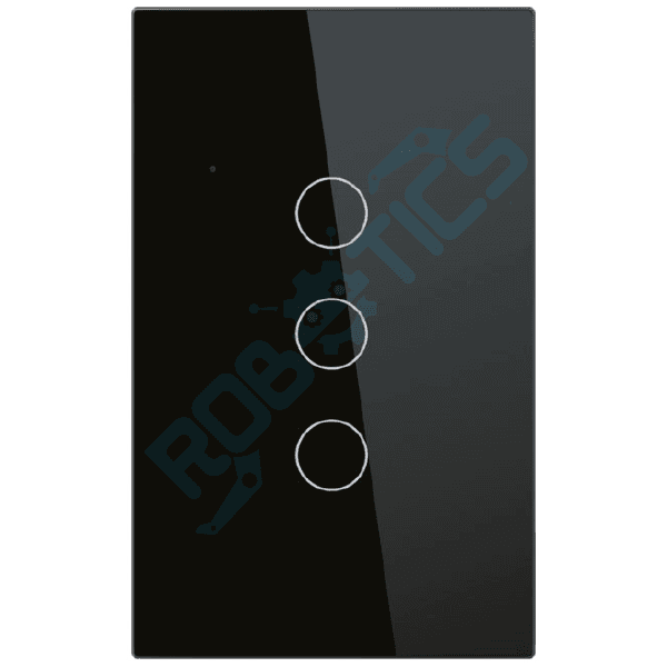 INTERRUPTOR INTELIGENTE TOUCH 3 CANALES WIFI TUYA WT-U3 NEGRO