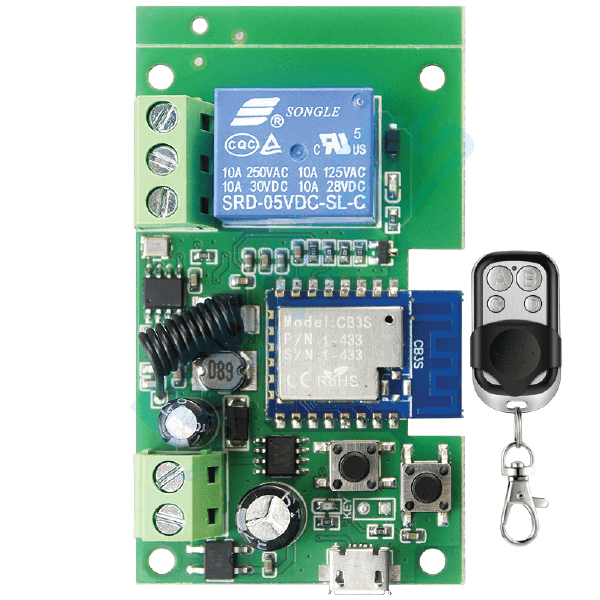 INTERRUPTOR/CONTROLADOR INTELIGENTE 1 CANAL WIFI + RF CON CONTROL REMOTO TUYA TYWB-1CH