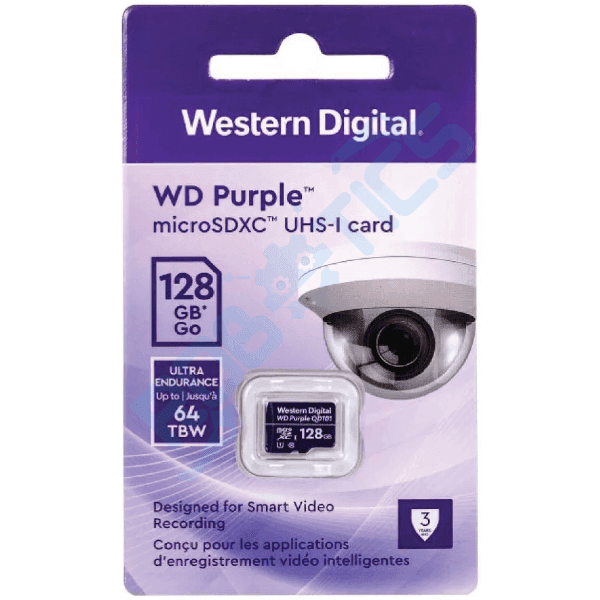 MICRO SD WESTERN DIGITAL PURPLE 128GB PARA CAMARAS DE SEGURIDAD