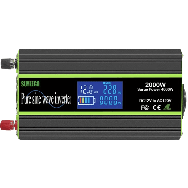 INVERSOR DE ONDA PURA 12VDC A 110VAC 2000W CONTINUOS/4000W PICO