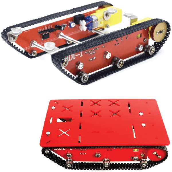 KIT CHASIS TANQUE ROBOT/ORUGA + BASE DE ACRILICO
