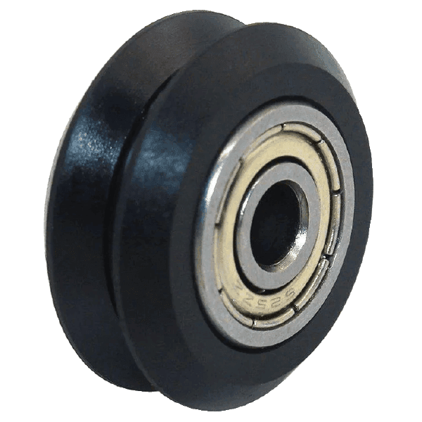 RUEDA PLASTICA V-SLOT CON RODAMIENTO (EJE 5mm/EXT 24mm)