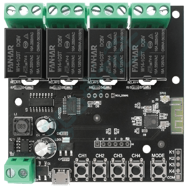 CONTROLADOR INTELIGENTE PARA PUERTA 4 CANALES WIFI TUYA TY-DIY-S04